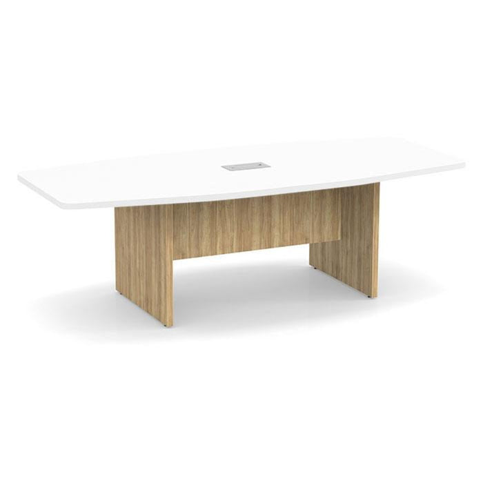 8ft BS Conf Table White / Panel Base  Aspen