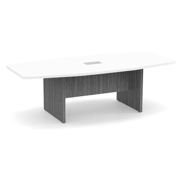 8ft BS Conf Table White / Panel Base Newport Gray