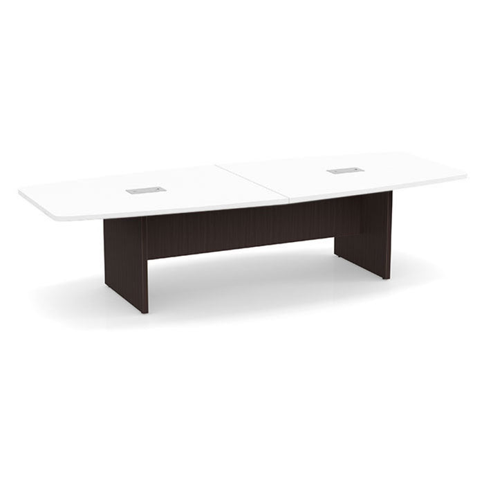 10ft BS Conf Table White / Panel Base Espresso
