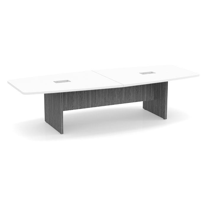 10ft BS Conf Table White / Panel Base Newport Gray