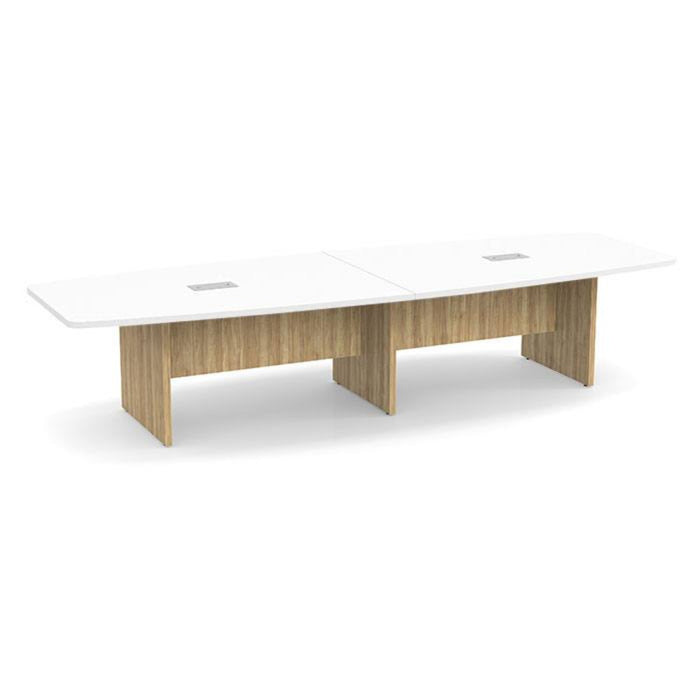 12ft BS Conf Table White / Panel Base  Aspen