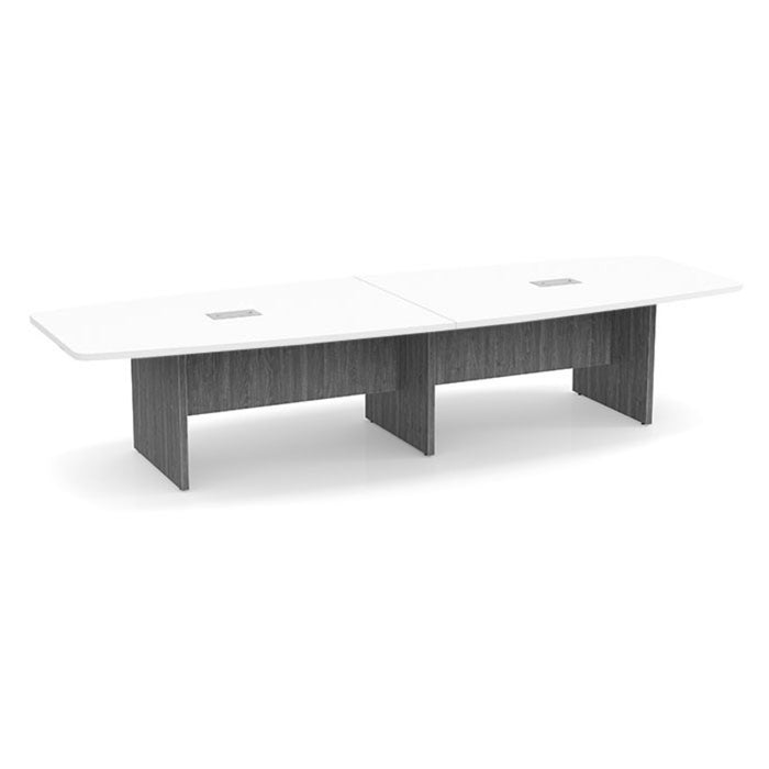 12ft BS Conf Table White / Panel Base Newport Gray