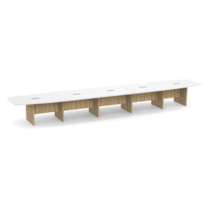 22ft BS Conf Table White / Panel Base  Aspen