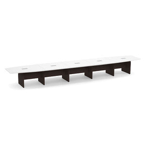 22ft BS Conf Table White / Panel Base Espresso