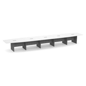 22ft BS Conf Table White / Panel Base Newport Gray