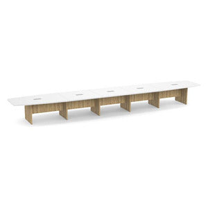 24ft BS Conf Table White / Panel Base  Aspen