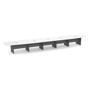 24ft BS Conf Table White / Panel Base Newport Gray