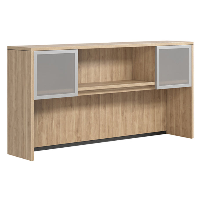 Hutch with 2 Silver Frame Glass Doors 71"W