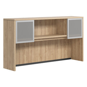 Hutch with 2 Silver Frame Glass Doors 66"W