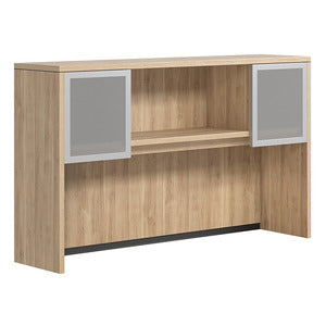 Hutch with 2 Silver Frame Glass Doors 60"W