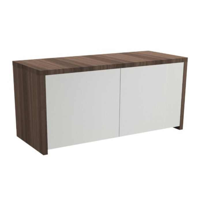 36" Wall-Mounted Hutch w/ 2 Lam Doors MWN/WHT
