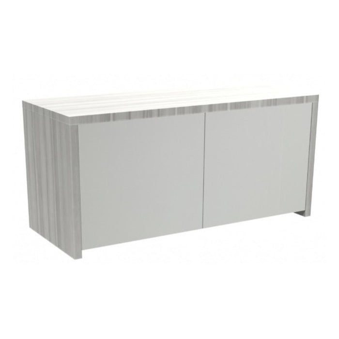 36" Wall-Mounted Hutch w/ 2 Lam Doors SLB/WHT