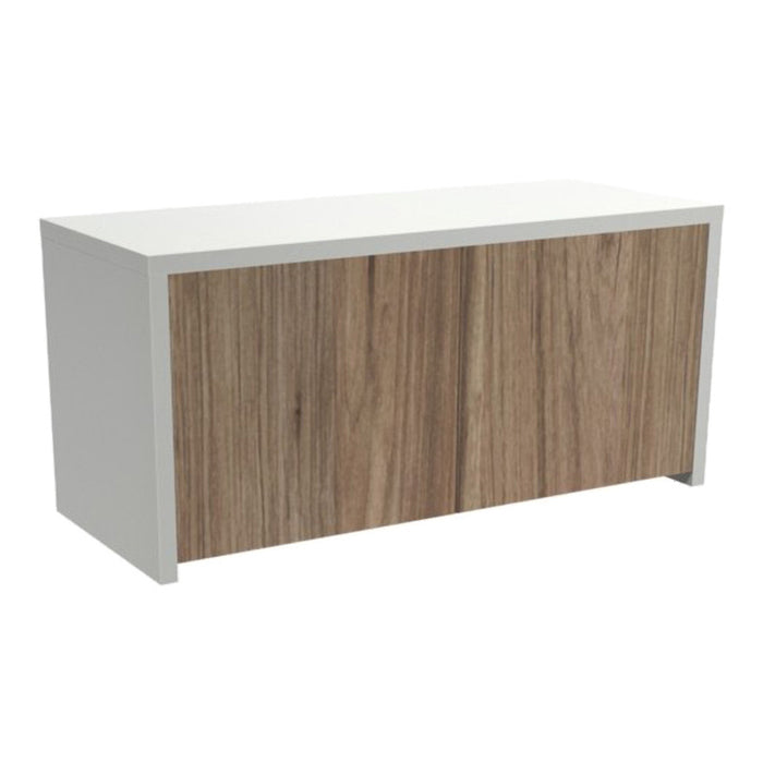 36" Wall-Mounted Hutch w/ 2 Lam Doors WHT/APN