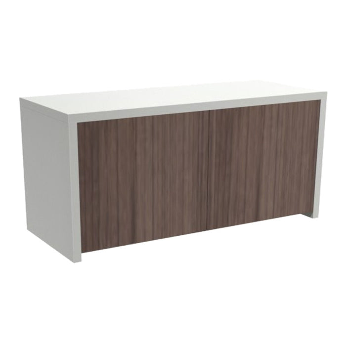 36" Wall-Mounted Hutch w/ 2 Lam Doors WHT/MWN