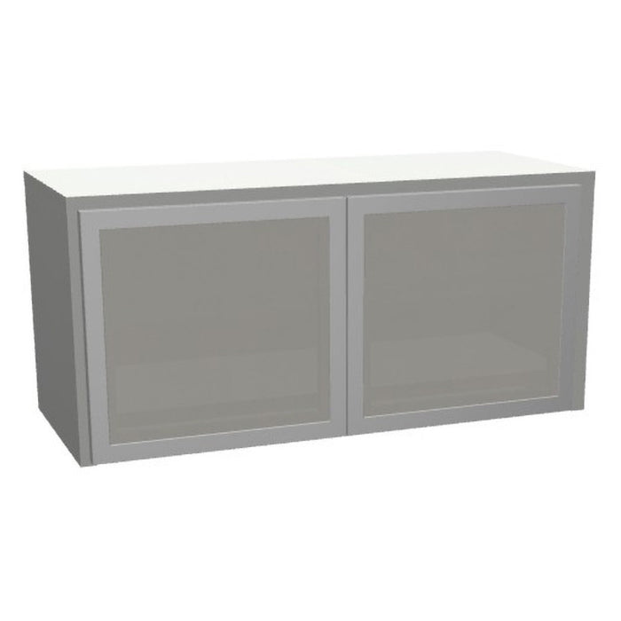 36" Wall-Mounted Hutch w/ 2 Glass Doors WHT