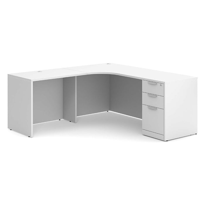 71" radius L shape Left return,BBF Ped White