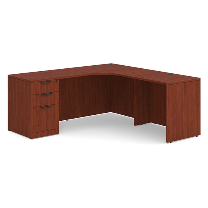 71"radius L shape Right return,BBF ped Cherry