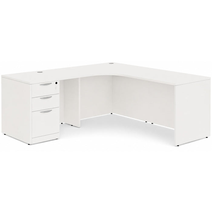 66" radius L shape Left return, BBF Ped White
