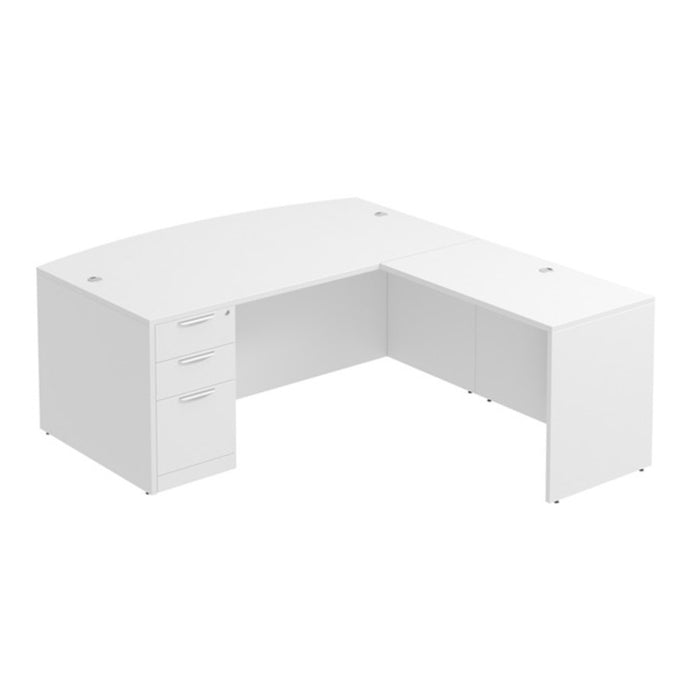 Bowfront LShape w/ 24x47 Return BBF Pedl WHT