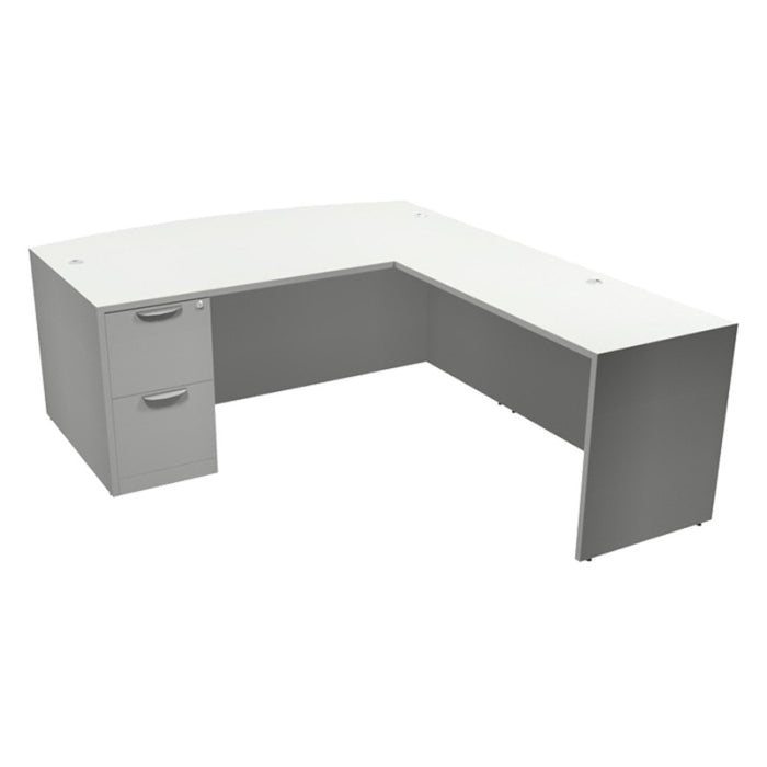 Bowfront LShape w/ 24x47 Return FF Pedl WHT