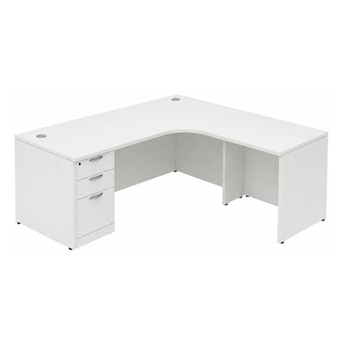 71x66"x30"D radius Lshape right return,BBF ped WHT