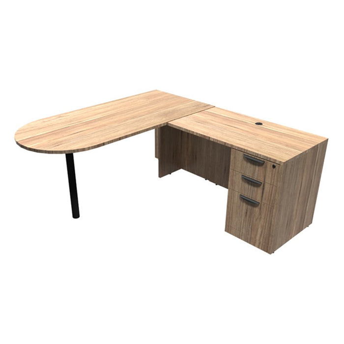 CLA 66x72 L-Shaped Bullet Desk w/ BBF APN/BLK