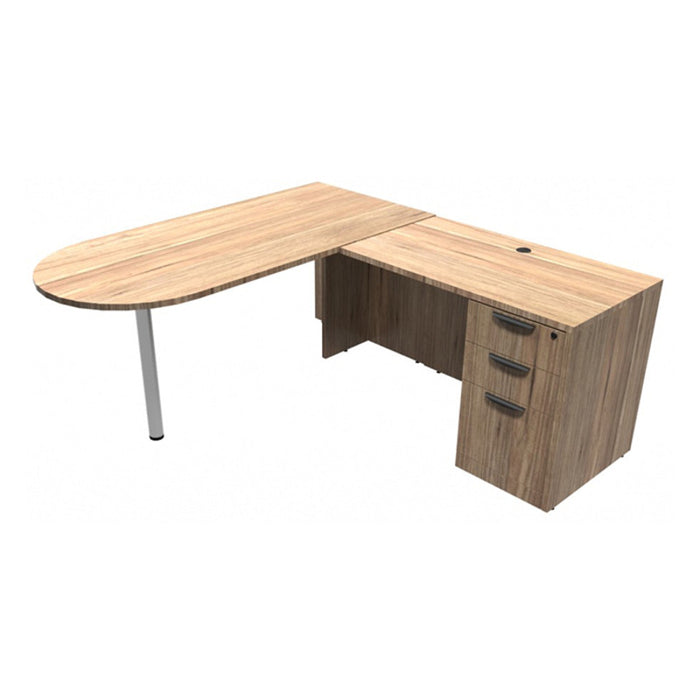 CLA 66x72 L-Shaped Bullet Desk w/ BBF APN/SIL