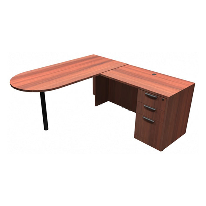 CLA 66x72 L-Shaped Bullet Desk w/ BBF CHE/BLK