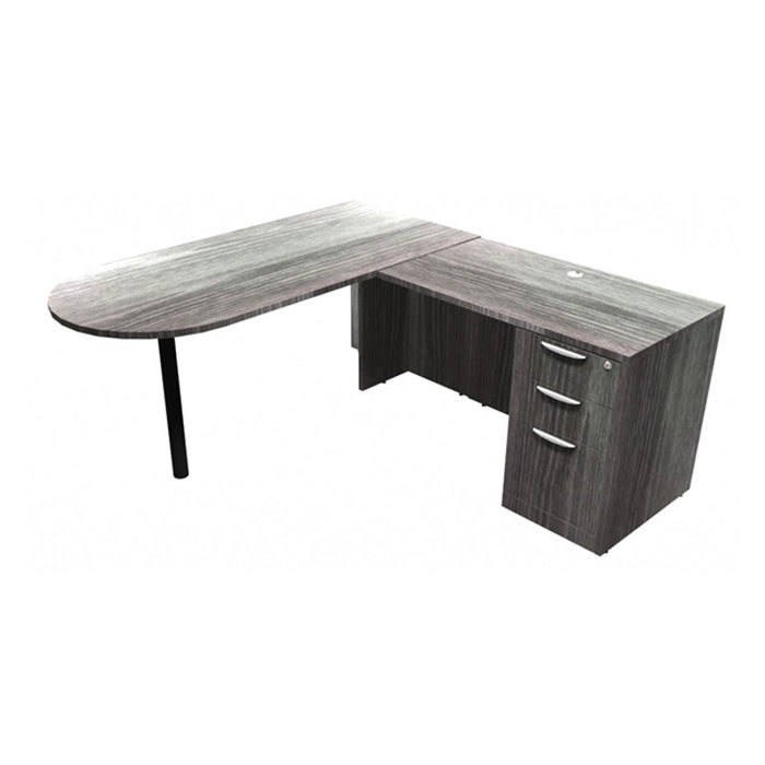 CLA 66x72 L-Shaped Bullet Desk w/ BBF NPG/BLK