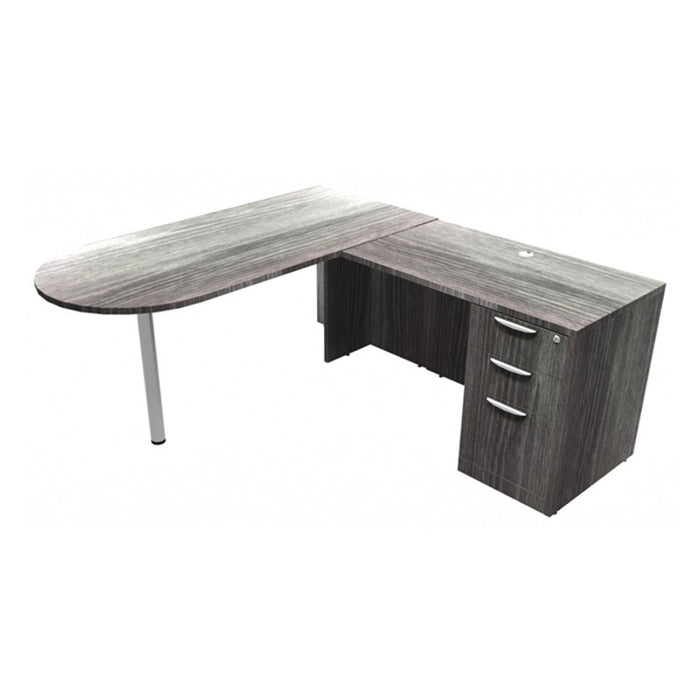 CLA 66x72 L-Shaped Bullet Desk w/ BBF NPG/SIL