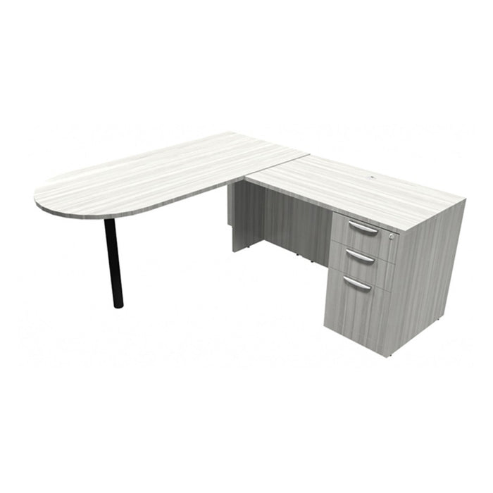 CLA 66x72 L-Shaped Bullet Desk w/ BBF SLB/BLK