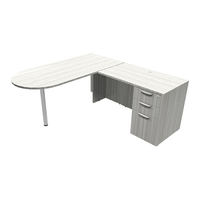 CLA 66x72 L-Shaped Bullet Desk w/ BBF SLB/SIL