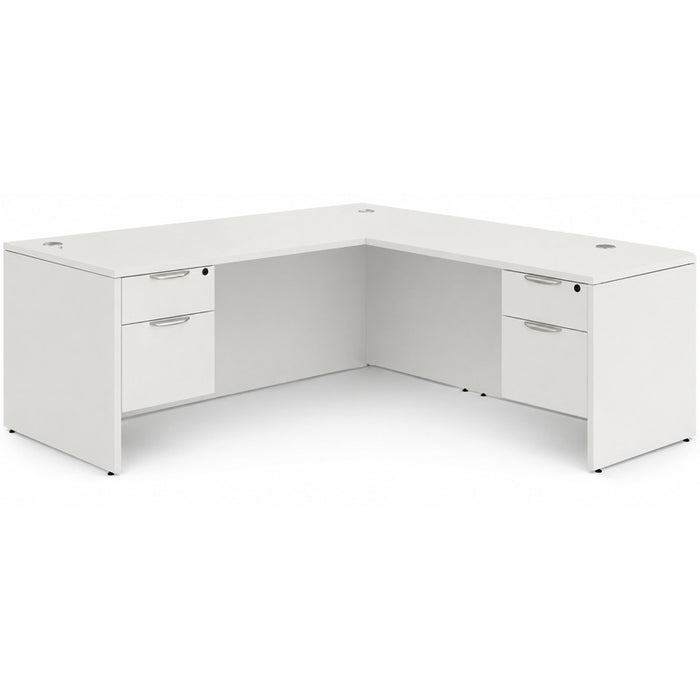 Classic 30x60"double BF ped desk w/47"return WHT