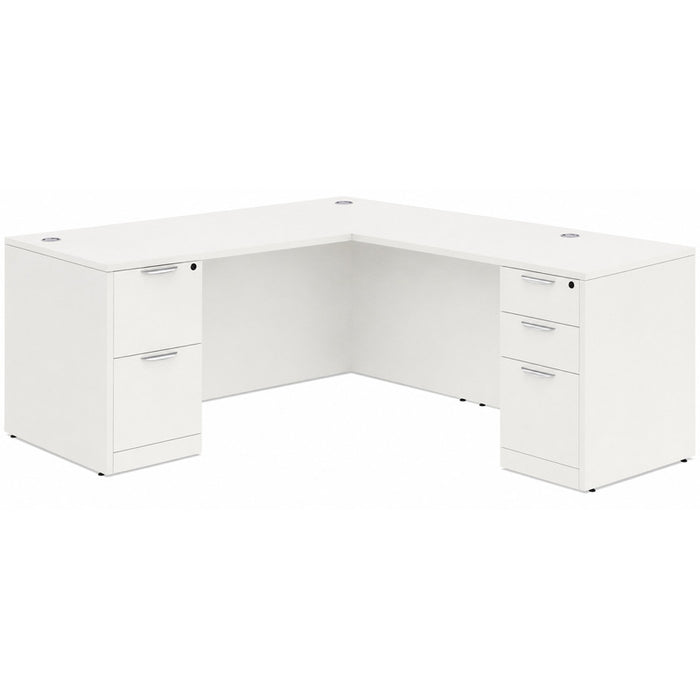 Classic 30x60" BBF/FF ped desk w/47"return WHT