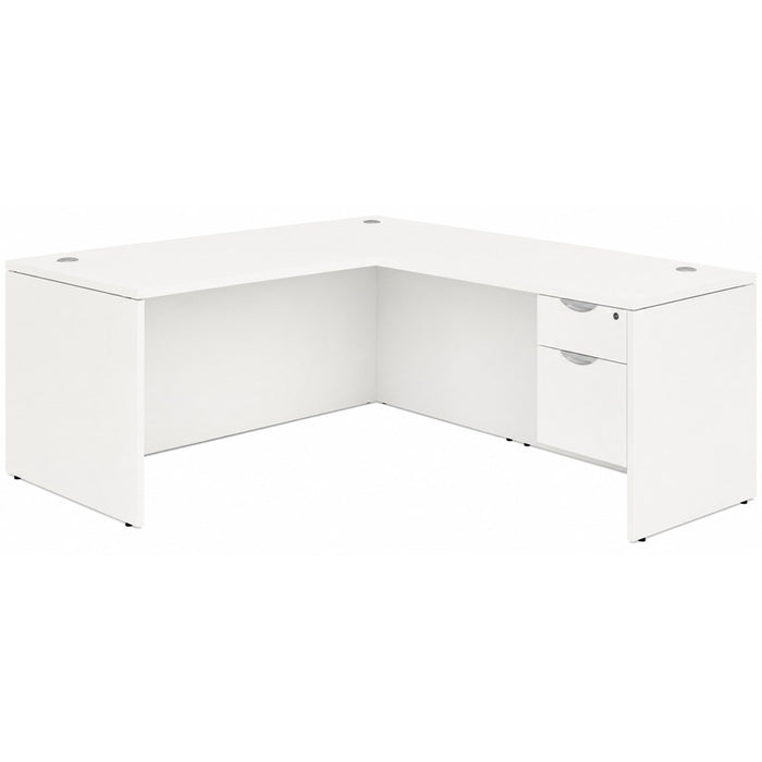 Classic 30x66"single BF ped desk w/47"return WHT