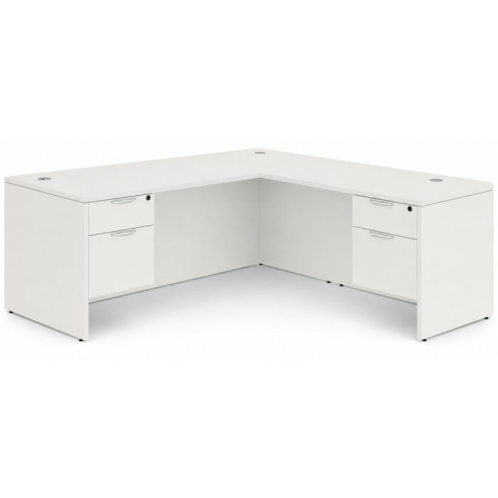 Classic 30x66"double BF ped desk w/47"return WHT