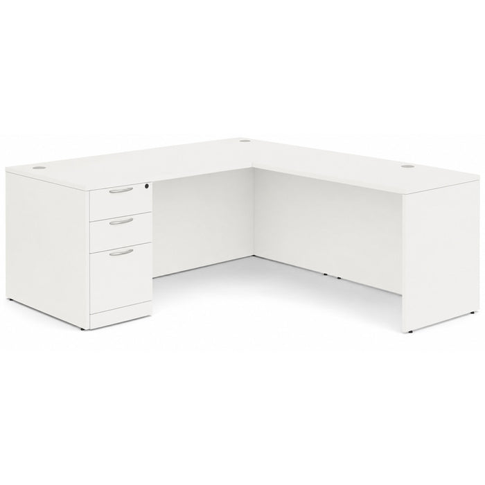 Classic 3671 single BBF ped desk w/47"return WHT