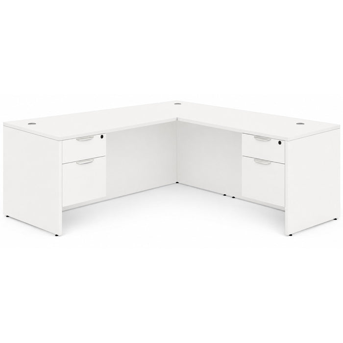 Classic 36x71"double BF ped desk w/47"return WHT