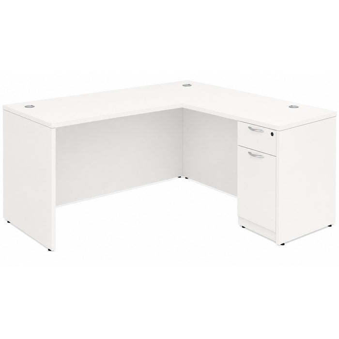 Classic 30x60"single BF ped desk w/42"return White