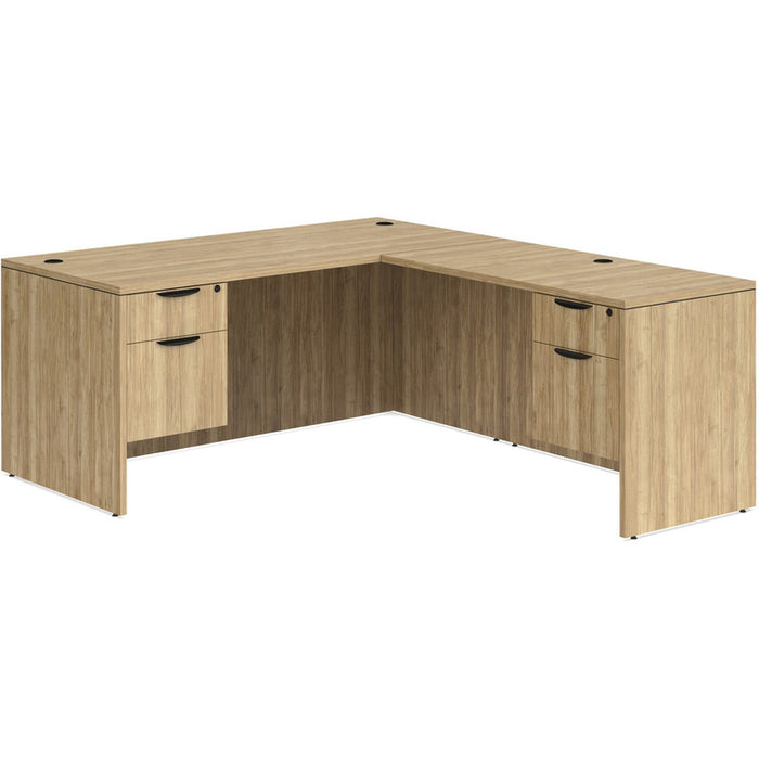 Classic 30x60"double BF ped desk w/42"return Aspen