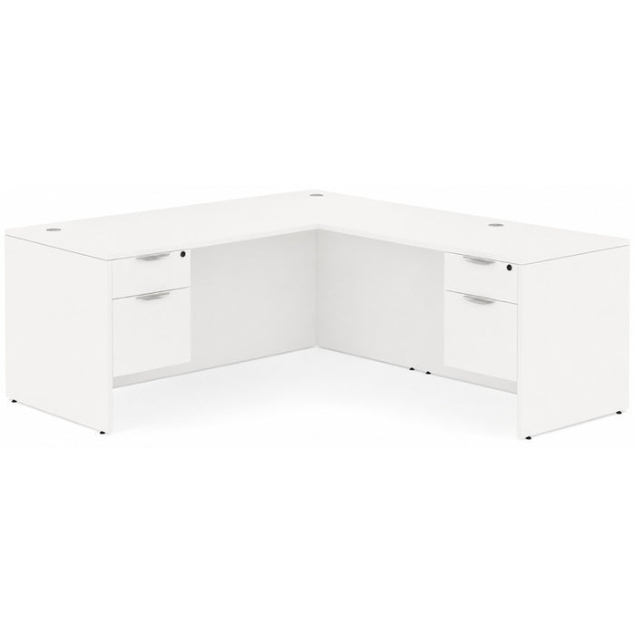 Classic 30x60"double BF ped desk w/42"return White