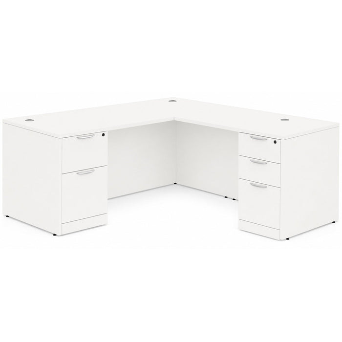 Classic 30x60" BBF/FF ped desk w/42"return White