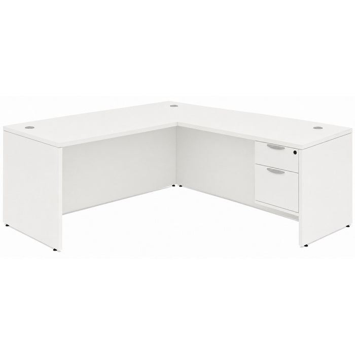 Classic 30x66"single BF ped desk w/42"return White