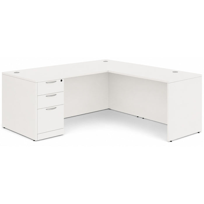 Classic 3066 single BBF ped desk w/42"return White