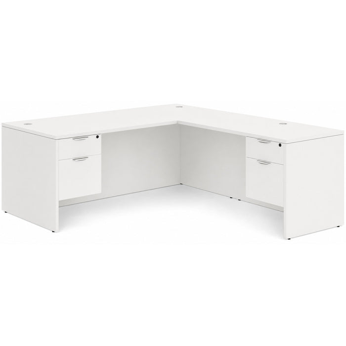 Classic 30x66"double BF ped desk w/42"return White