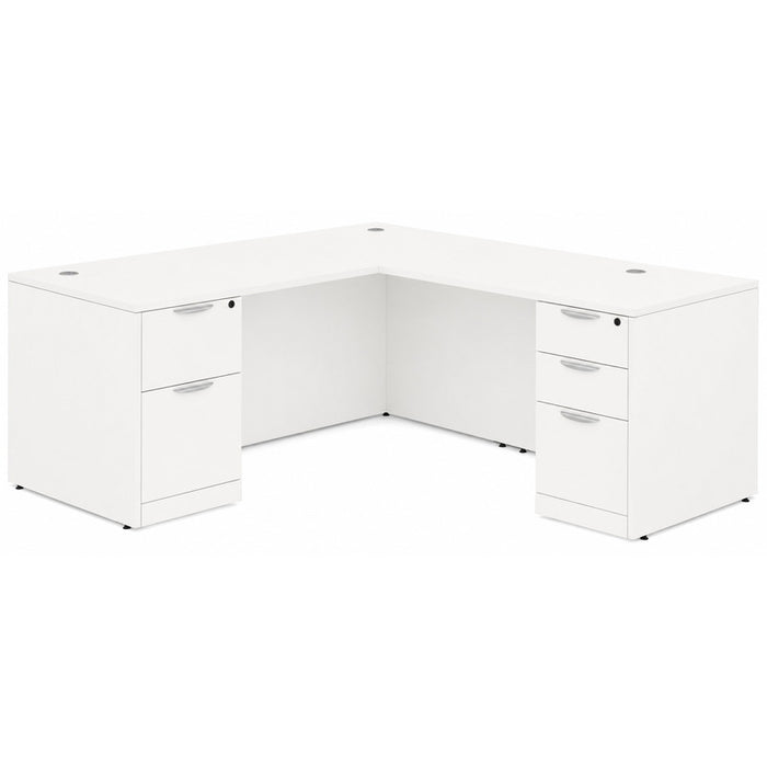 Classic 30x66" BBF/FF ped desk w/42"return White