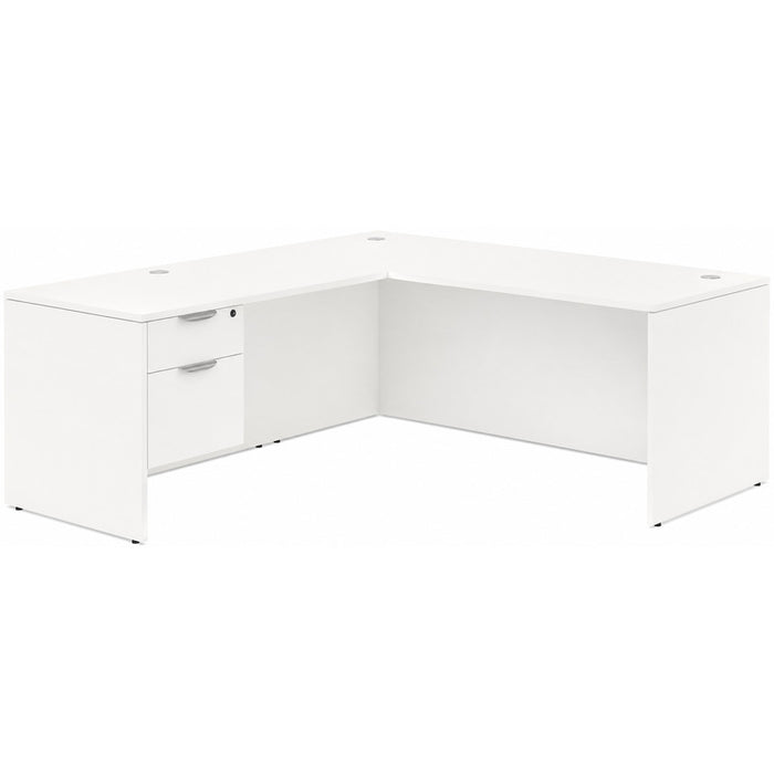 Classic 30x71"single BF ped desk w/42"return White