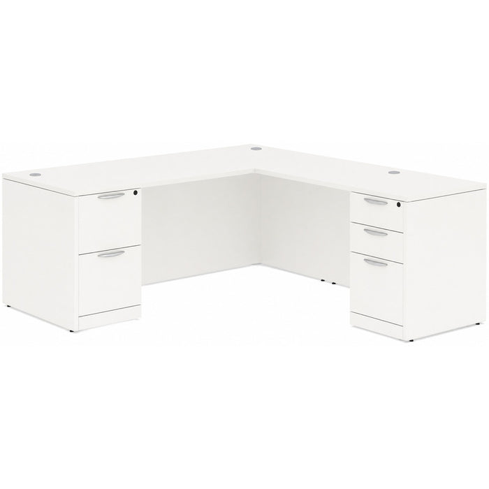 Classic 30x71" BBF/FF ped desk w/42"return White