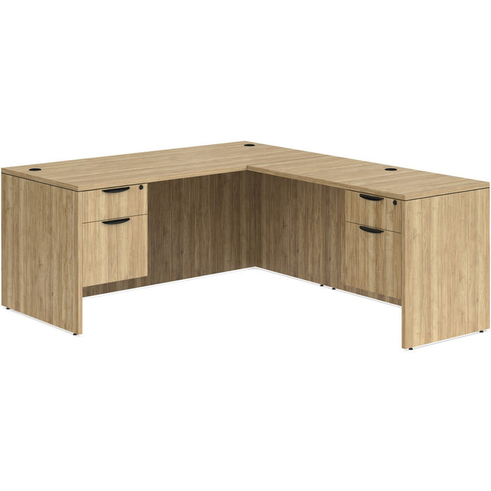 Classic 36x71"double BF ped desk w/42"return Aspen