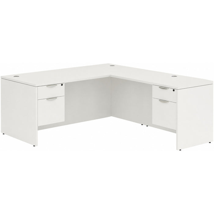 Classic 36x71"double BF ped desk w/42"return White